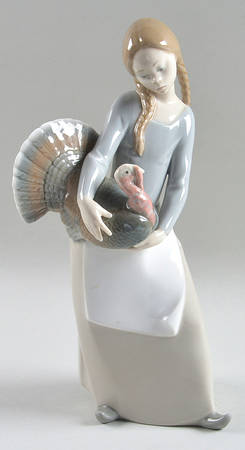 Children with Animals Little Girl With Turkey - No Box