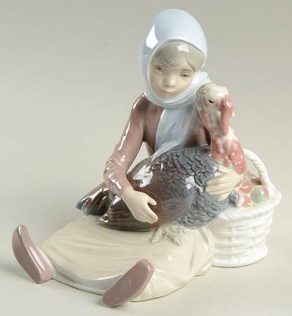 Children with Animals Girl With Turkey - No Box