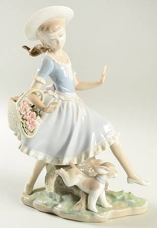 Children with Animals Country Lass With Dog - Boxed