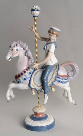 Carousel Boy On Carousel Horse - No Box