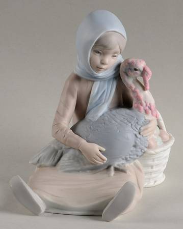 Children with Animals Girl With Turkey - No Box
