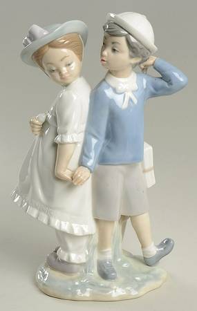 Romance (Couples) Puppy Love-Boy And Girl Back To Back - No Box