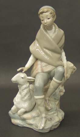 Children with Animals Little Shepherd With Goat - No Box