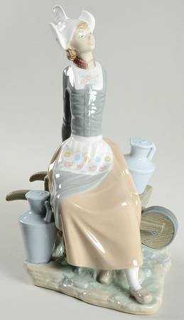 Women Working Milkmaid W/Wheelbarrow - No Box