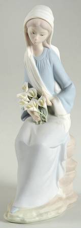 Children with Flowers Girl With Lilies Sitting - Boxed