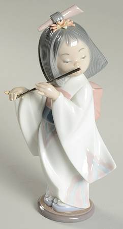China Dolls Set Playing The Flute - With Box