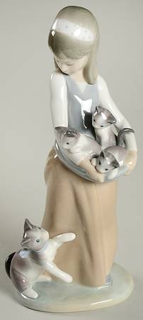 Children with Animals Girl With Cats - Boxed
