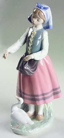 Children with Animals Jospeha Feeding Duck-Pink Dress - No Box