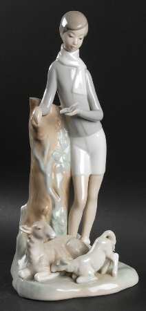Children with Animals Boy With Lambs - No Box
