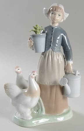 Children with Animals Girl With Hens - Boxed