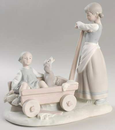 Children Playing Girl With Wheelbarrow - No Box