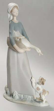 Children with Animals Girl With Goose & Dog-No Design Dress - No Box