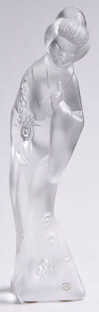 Lladro Crystal-Figurines Geisha-With Flowers-Frosted - No Box