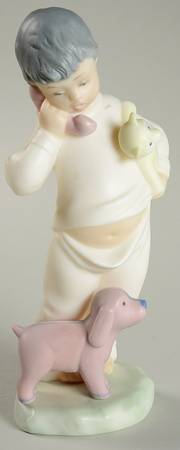 Golden Memories Come Home Soon-Boy On Phone W/Teddy Bear - Boxed