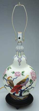 Lladro Lamps Birds & Peonies - With Box