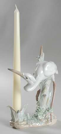 Lladro Candlesticks-Holders Herons Realm (Crouching) - Boxed