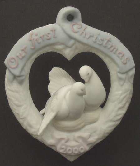Our First Christmas Ornaments 6716-Birds In Heart Wreath - Boxed