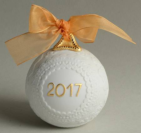 Annual Ball Ornament 2017 Re-Deco Gold-L8425 - Boxed