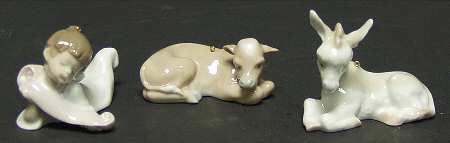 Miniature Ornaments-Lladro Angel  With Animals-Set Of 3 - Boxed