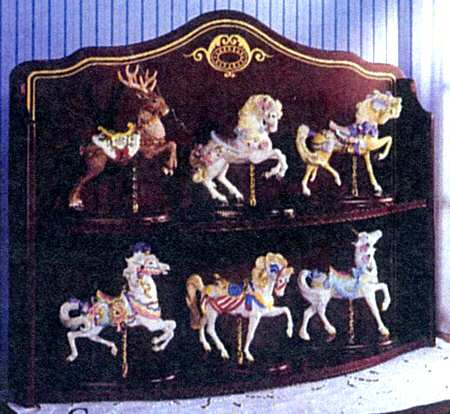 Carousel Animals Wooden Display Shelf - Display Rack Wood