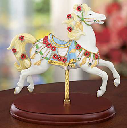 Carousel Animals Peridot And Poppies Horse - Boxed