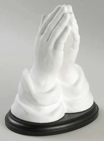 Religious Praying Hands-White - Boxed