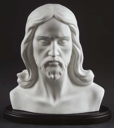 Religious Portrait Of Christ W/Wooden Base - Boxed