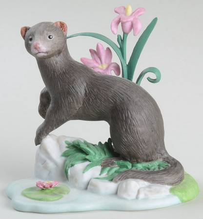 Woodland Animals Morning At Water's Edge-Mink - No Box