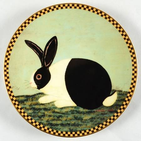 Barnyard Animals Black And White Bunny - No Box