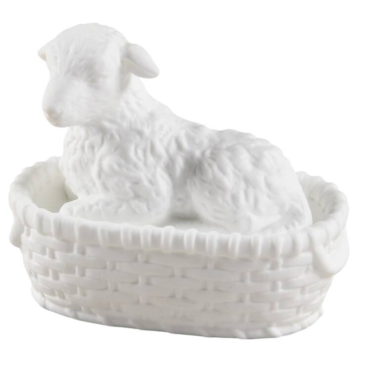 Lenox Nativity-White Lamb In Basket - No Box 66c