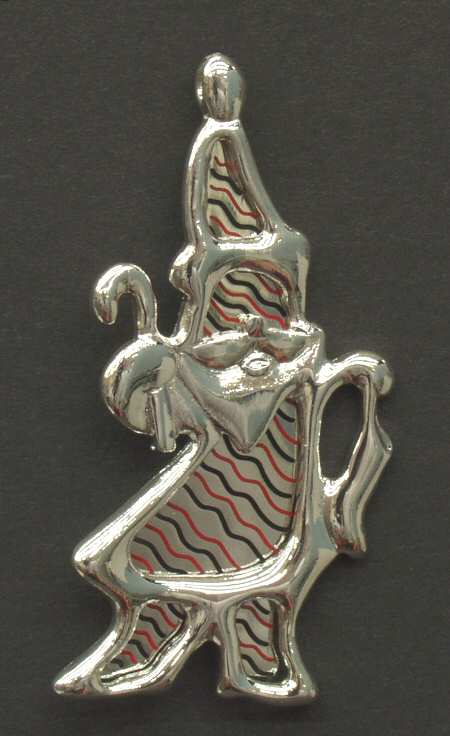 Lunt Christmas Ornament Santa Wth Silver - Boxed