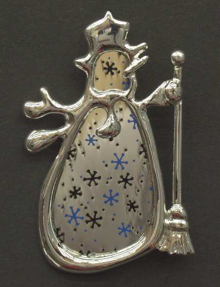 Lunt Christmas Ornament Snowman With Silver - Boxed