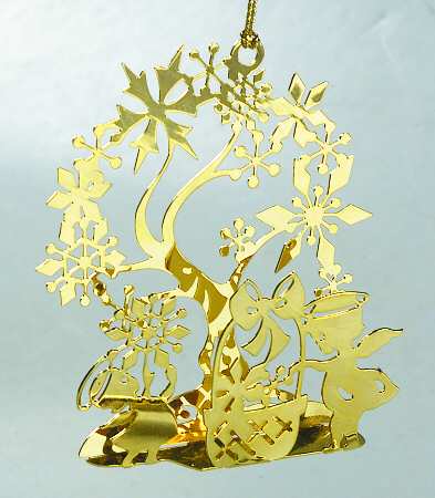 Lunt Christmas Ornament Cherub With Snowflakes - Boxed