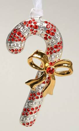 Lunt Christmas Ornament Crystal Candy Cane - Boxed