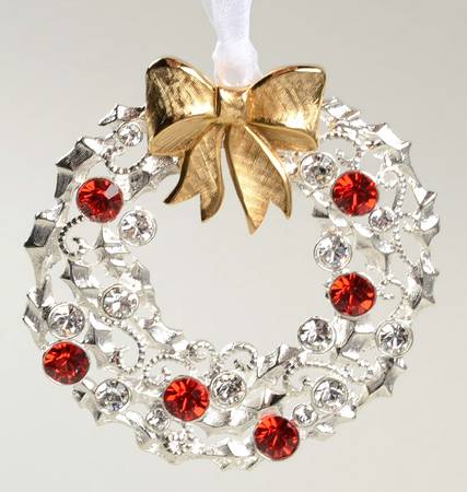 Lunt Christmas Ornament Crystal Wreath - Boxed