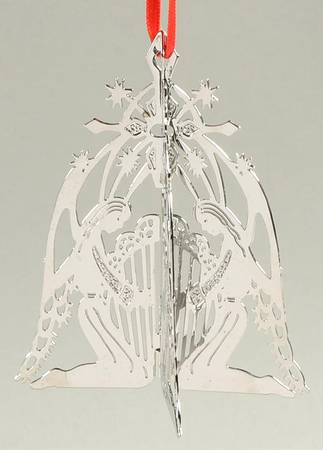 Lunt Christmas Ornament Harps N' Angels-Silverplated - Boxed