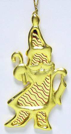 Lunt Christmas Ornament Santa With Gold - Boxed