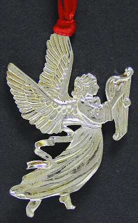 Lunt Christmas Ornament Angel With Harp - Boxed