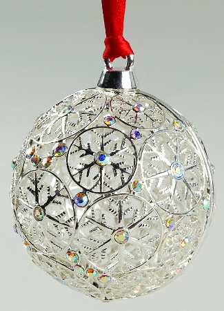 Lunt Christmas Ornament Ball-Swarovski Crystals - Boxed