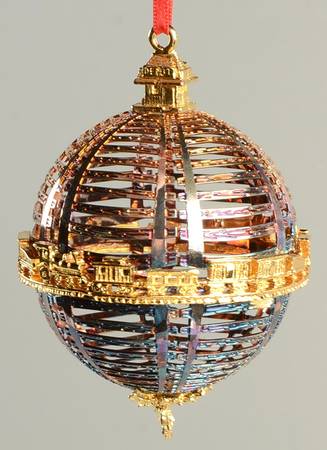 Silver & Gold Sphere Ornaments Train - Boxed