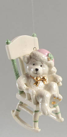 Lenox Christmas Ornament Baby's 1st Rocking Bear - Boxed
