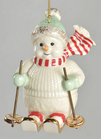 Lenox Christmas Ornament Skiing Snowman  - With Box Bx330