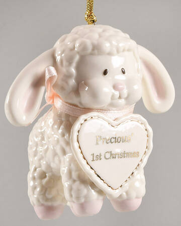 Lenox Christmas Ornament My Little Lamb-Pink - No Box