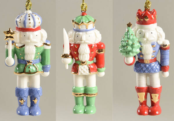 Lenox Christmas Ornament Nutcrackers - Set Of 3 - Bx361 With Box