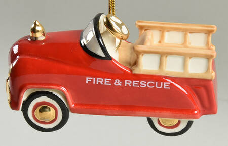 Lenox Christmas Ornament Vintage Toy Fire Truck - With Box Bx364