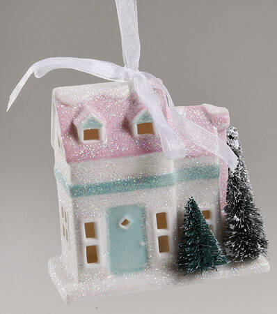 Lenox Christmas Ornament Blue Cape Cod - Lit - With Box Bx373