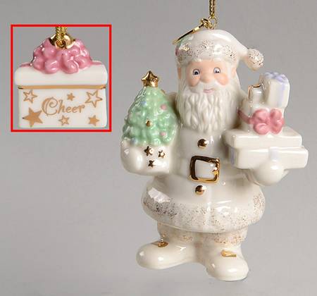 Lenox Christmas Ornament Santa's Cheery Christmas - Boxed