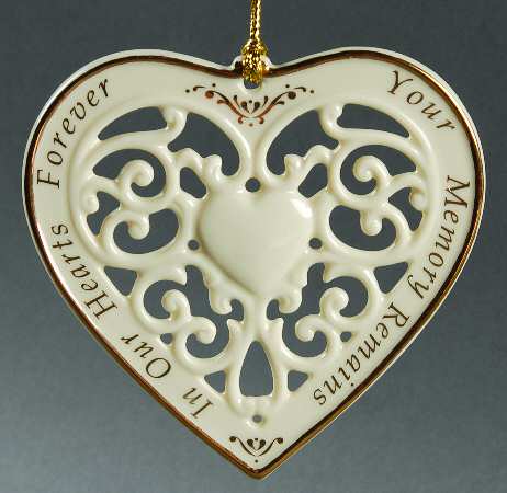 Lenox Christmas Ornament In Our Hearts-Memory Ornament - Boxed