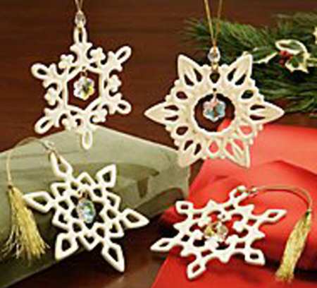 Lenox Christmas Ornament Snowflake Charm Orna (S/4) - Boxed