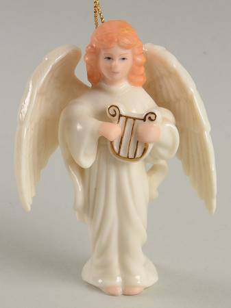 Lenox Christmas Ornament Angel With Harp - Boxed